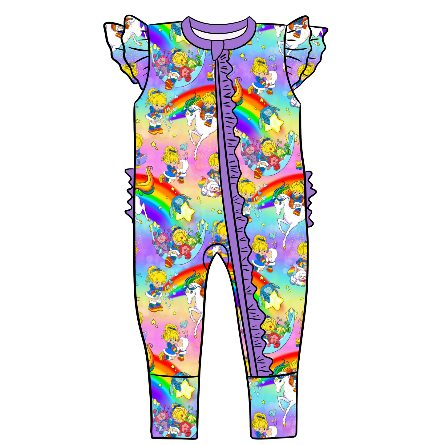 Starlight Bamboo Flutter Sleeve Zip Romper SHIPS MID JANUARY